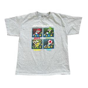 Nintendo Mariokart Grey T-Shirt Mario Luigi Bowser Toad 2018
